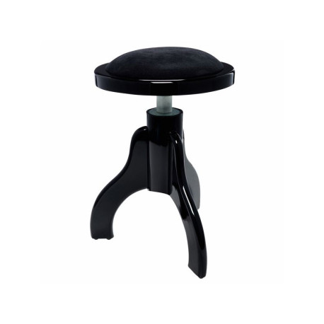 AW Klavírní stolička s kulatým sedákem - lesklá černá